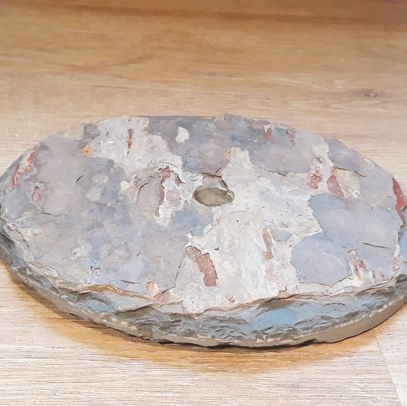 Gray Slate Circular Disc - Paver Stone with Hole in Center 8 1/4" - Picture 10 of 12